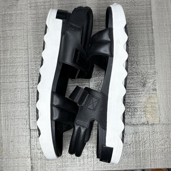 Sorel VIIBE Women's Sandal Flat Slingback Comfort Black White Size 12 - Picture 5 of 8